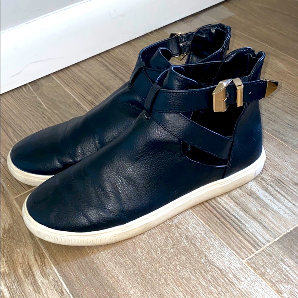 Leather high top sneakers!